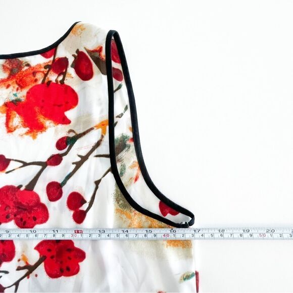 BB Dakota Floral Sleeveless Button Up Blouse Pleated High-Low Hem Women's S - Picture 6 of 8